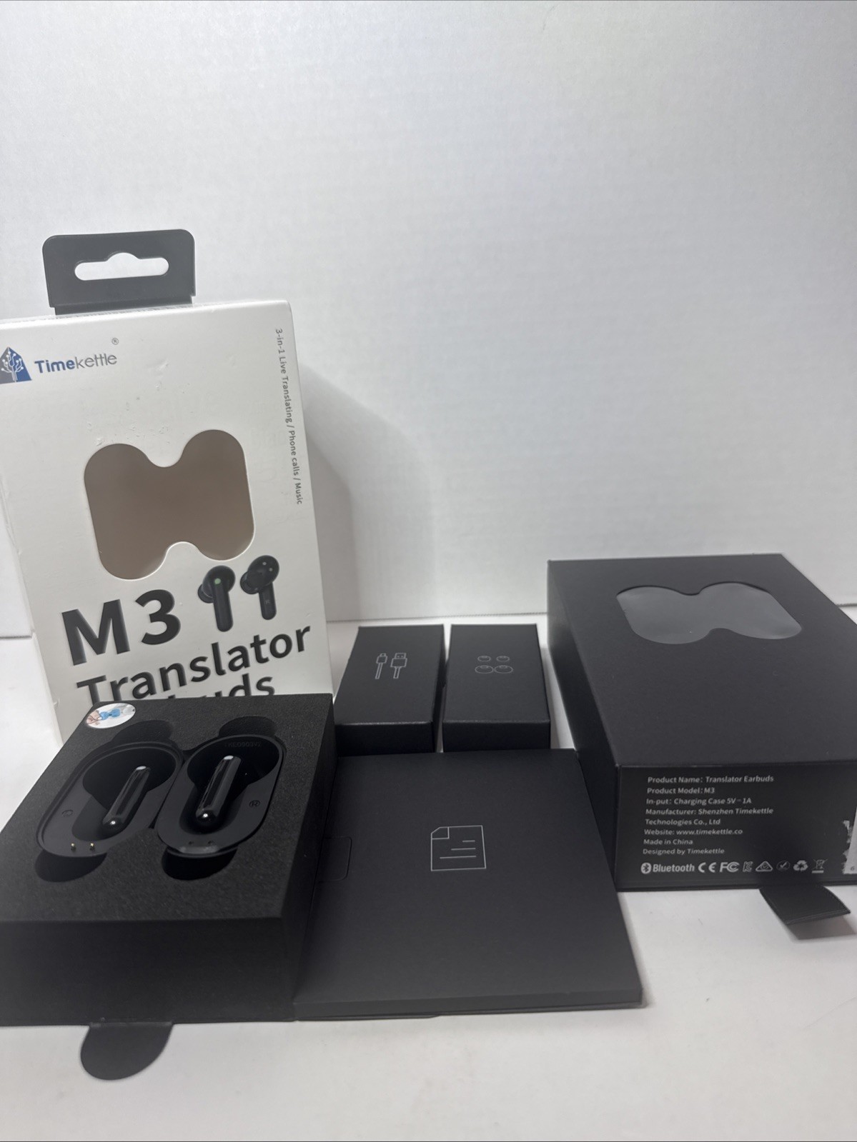 Timekettle M3 Translator Earbuds, Two-Way Device with App, 40 Languages Black