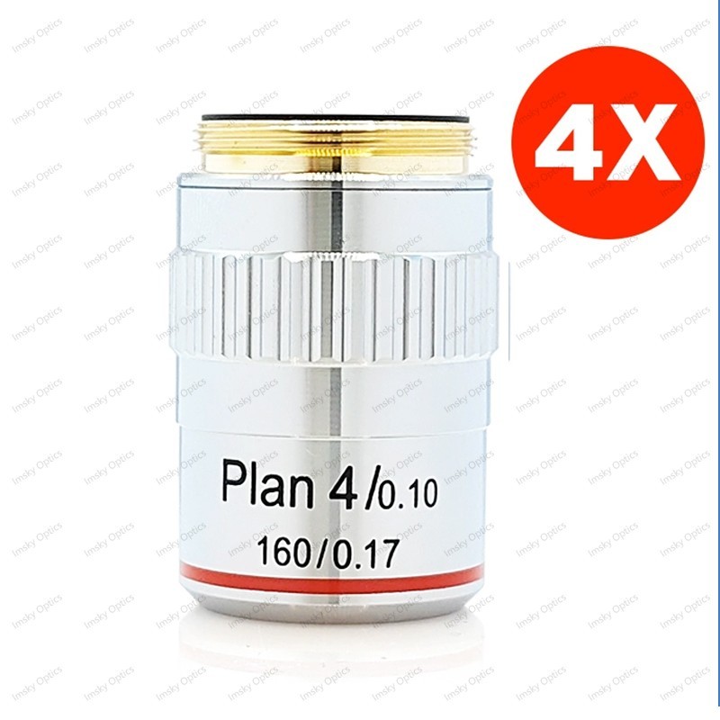 4X 10X 20X 40X 100X Biological Microscope Plan Achromatic Objective Lens160/0.17