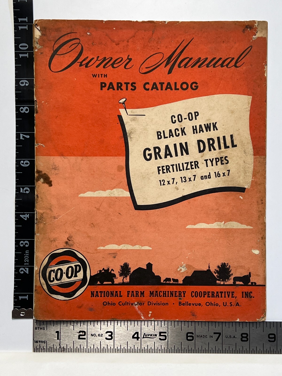 Vintage CO-OP Black Hawk Grain Drill Fertilizer Owners Manual Parts Catalog