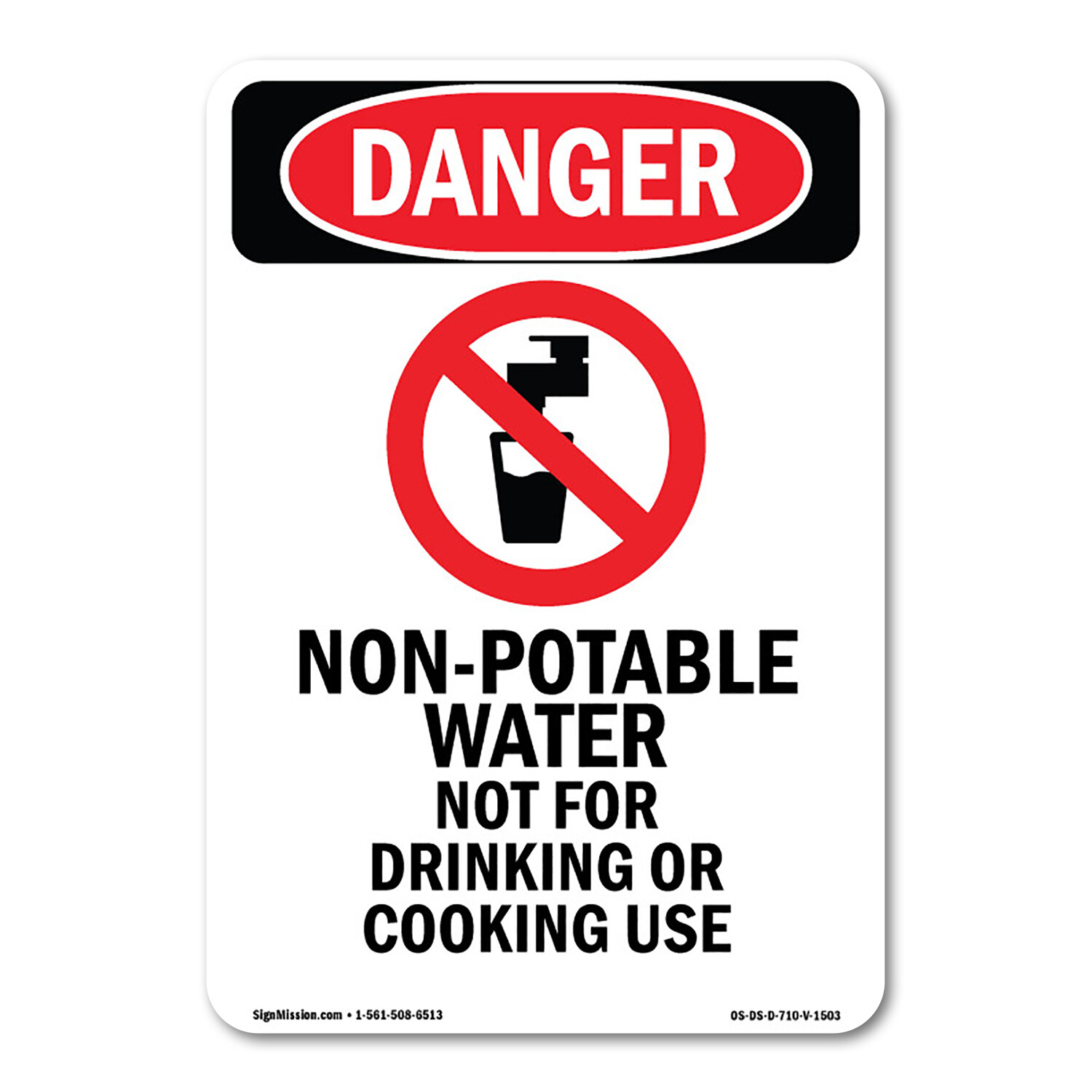 Non-Potable Water Not ANSI Danger Sign Metal Plastic Decal