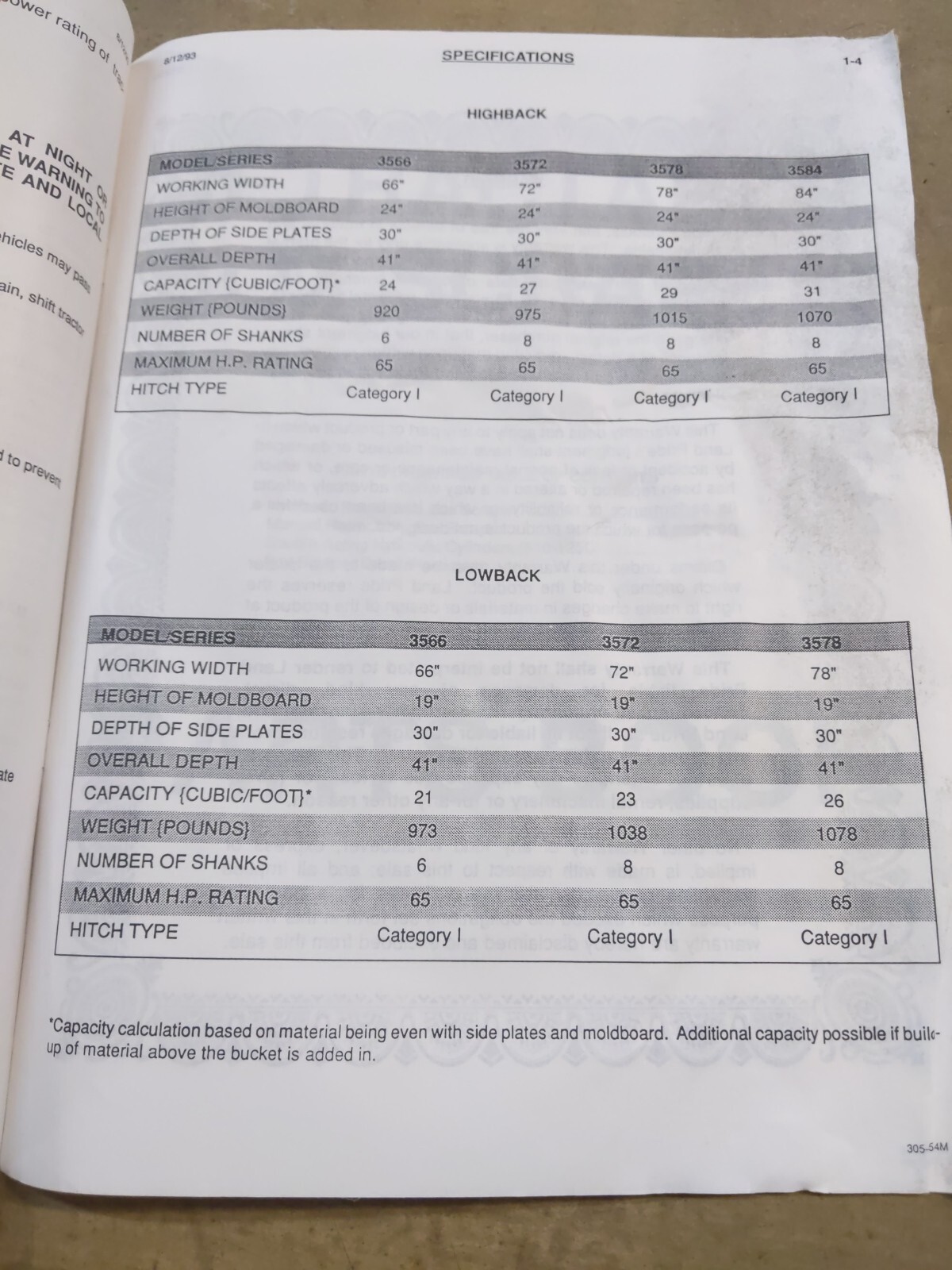 LandPride Retractable Box Scraper Owners Manual, 1993 Edition
