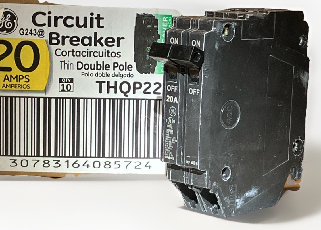 (1ct) GE General Electric Circuit Breaker THQP220 2 Pole 20 Amp 120/240 Volt NEW