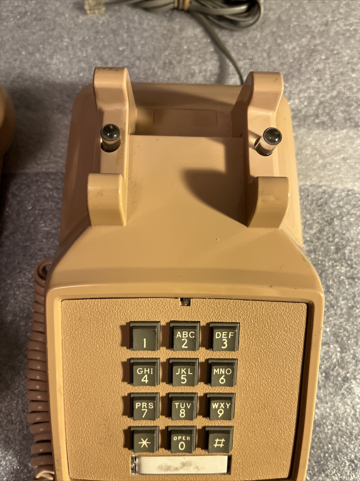 ITT RFC-SLT Light Beige Vintage Push-button Dial Defense Telephone (Tested)