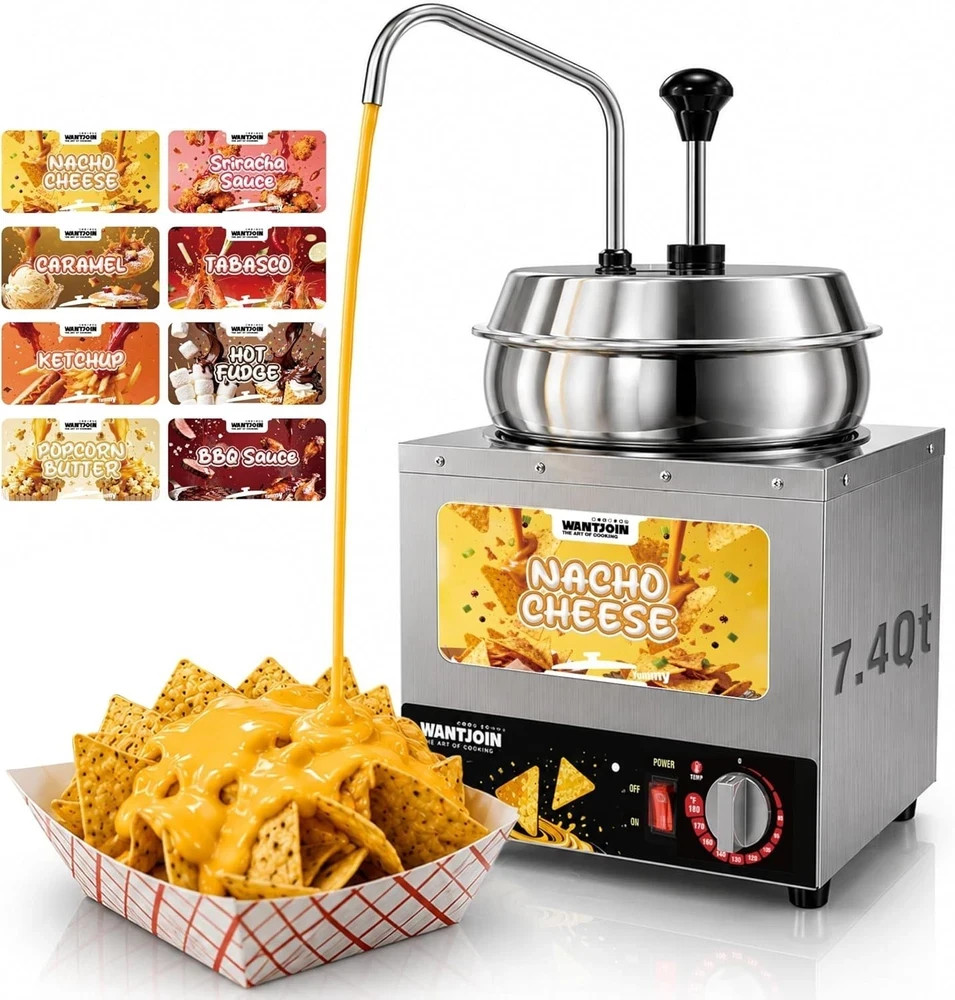 Warmer Cheese 7.4Qt Pump 5 Level Temperature Stainless Steel WantJoin Nacho