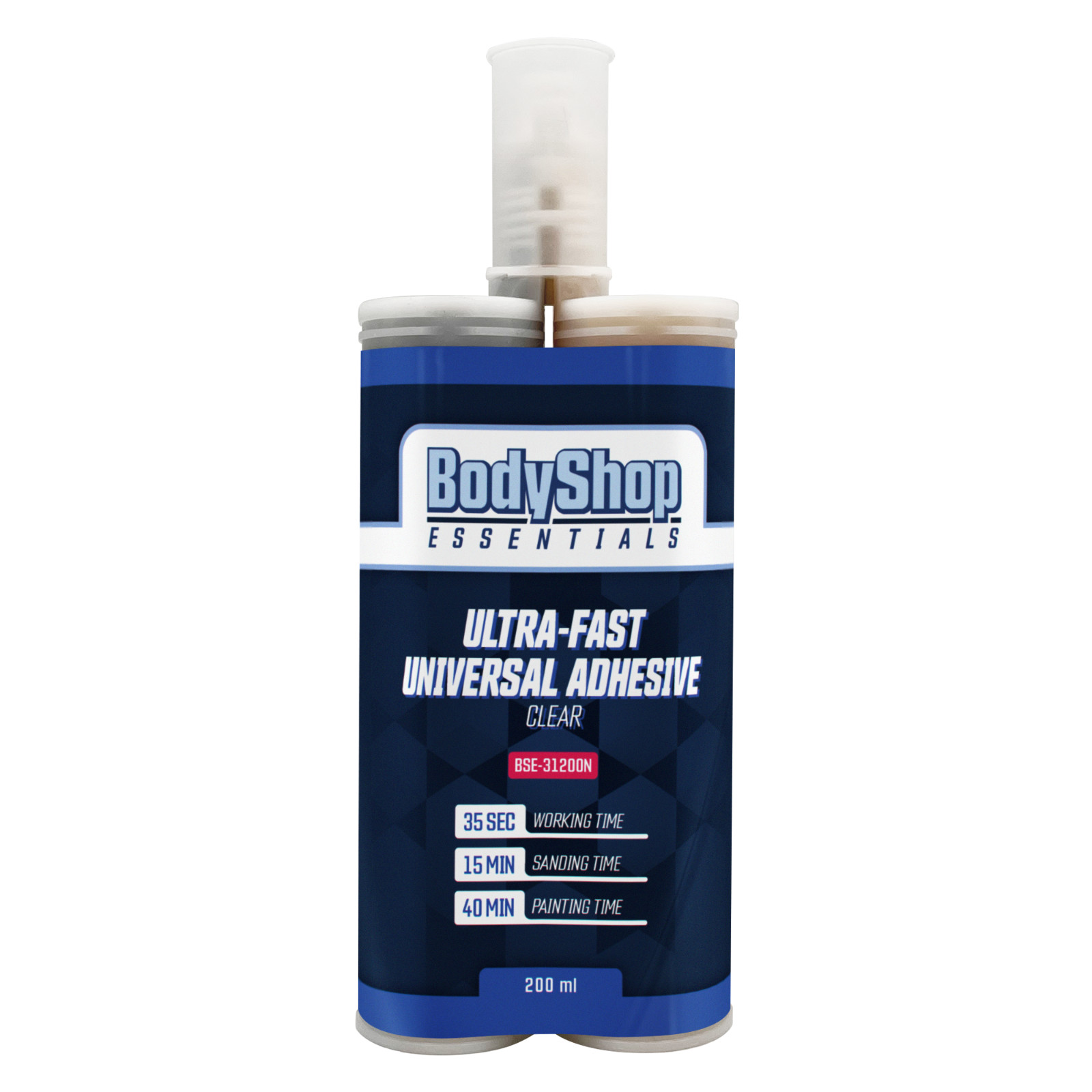 BodyShop Essentials Fast Automotive Clear Plastic Repair and Adhesive Cartridge