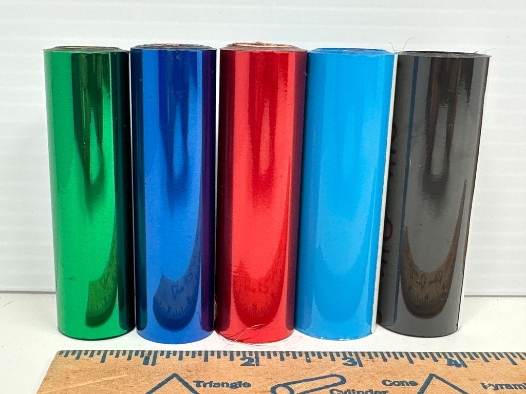 Howard Imprinting 5 Hot Foil Stamping Rolls 3” Blue Green Black Red