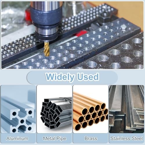 uxcell 3pc Spiral Flute Thread Taps 3/8-16 UNC Titanium Coated HSS