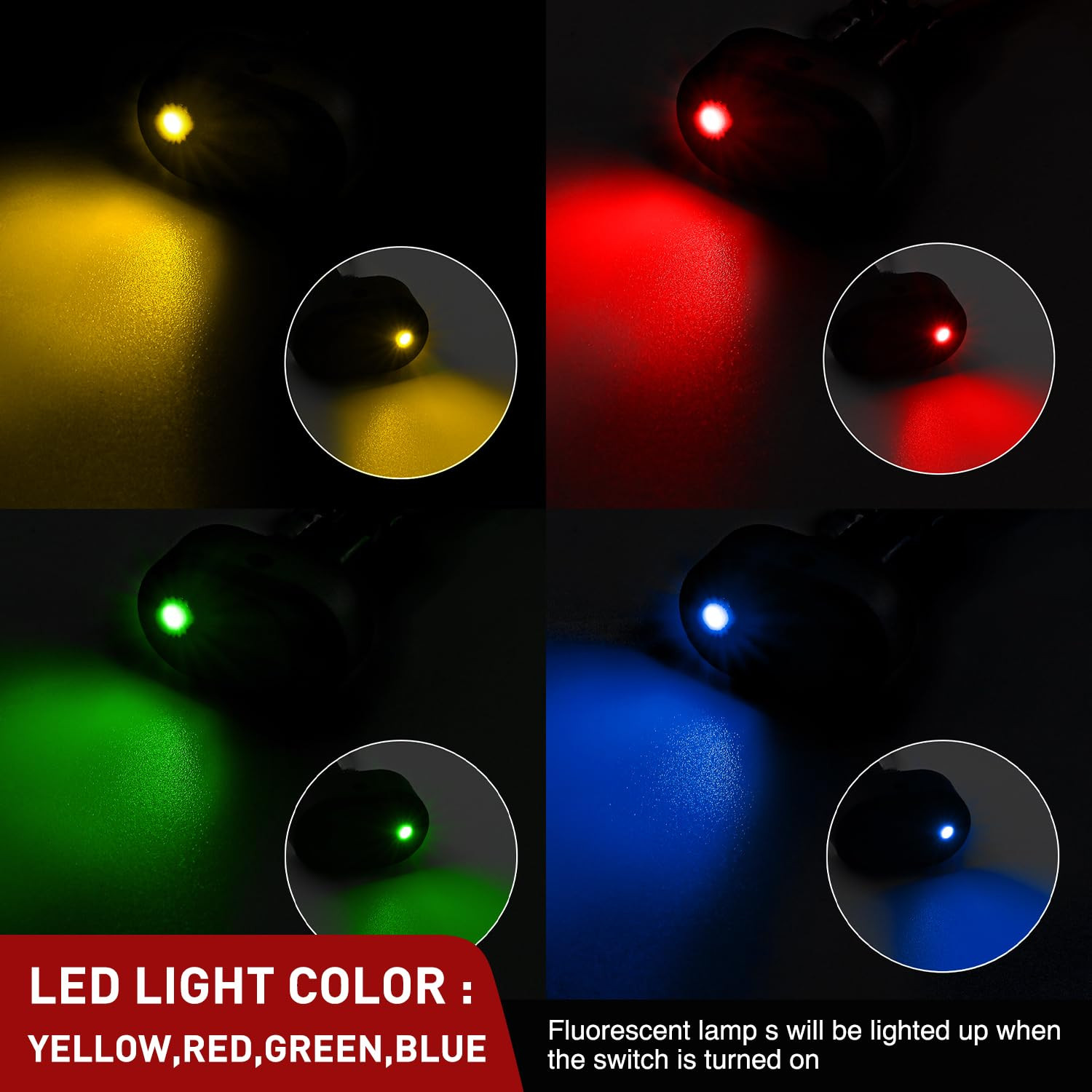 5PCS LED Lighted Rocker Switch 12V Illuminated on off Toggle Switches 30A 3Pin S