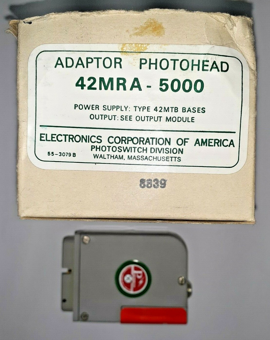 ALLEN BRADLEY PHOTOSWITCH 42MRA-5000 ADAPTER PHOTOHEAD, TYPE 42 MTB