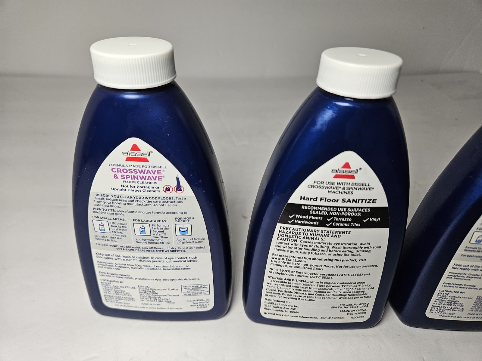 3 BISSELL WOOD HARD FLOOR CLEANER & SANITIZER 8fl oz CROSSWAVE SPINWAVE