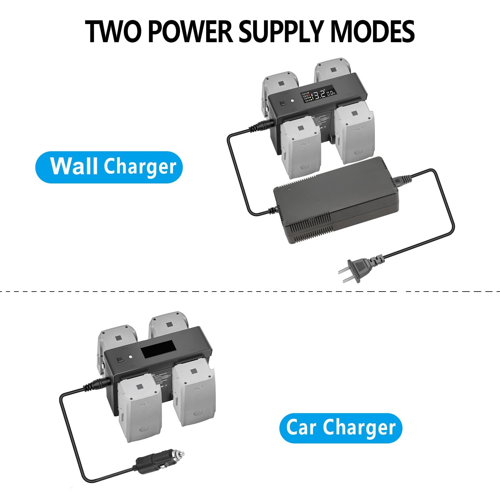 Hanatora Battery Home Charger Car Charger Switch For Dji Air 2Smavic Air 2