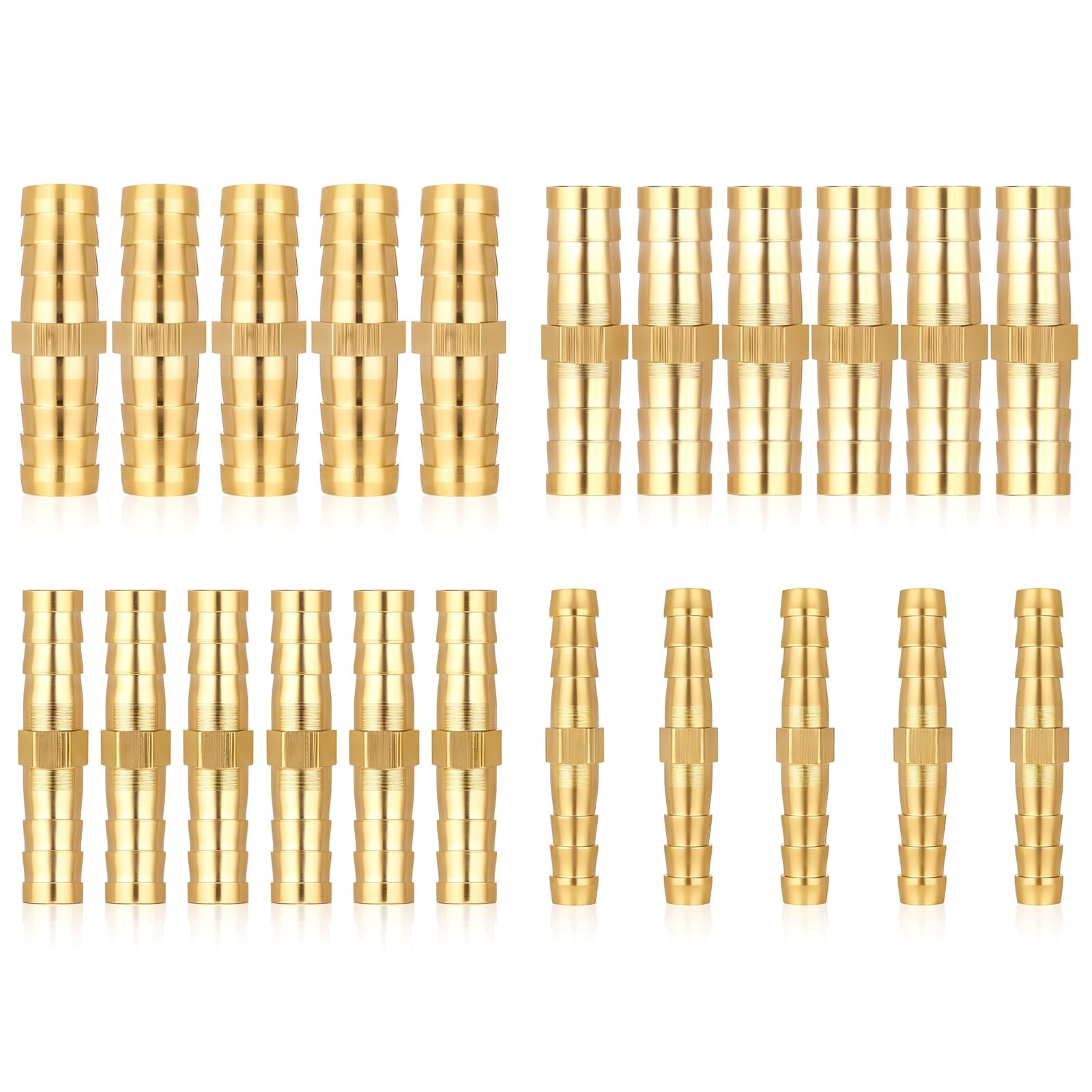 22Pcs Brass Barbed Hose Fittings, 1/4″ 5/16″ 3/8″ 1/2″ (6mm/8mm/10mm/12mm) Ho…