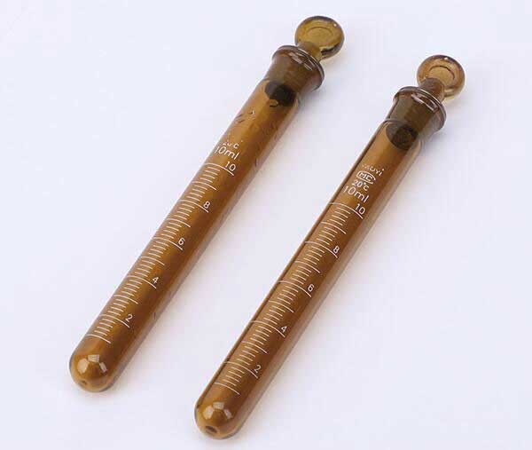 Wholesale 5ml-100ml Round-bottomed Amber graduated Glass Tubes Lab Glassware
