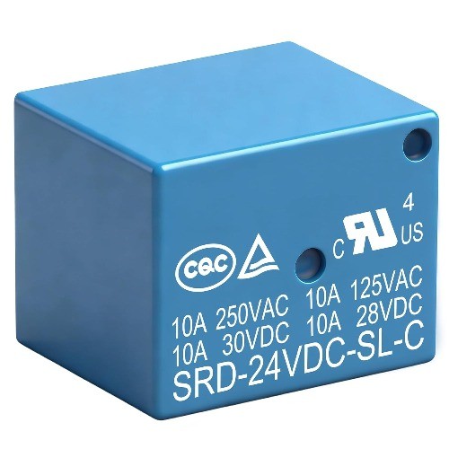6Pcs PCB Power Relay SRD 24VDC SL C, DC 24V Coil, 10A 250VAC