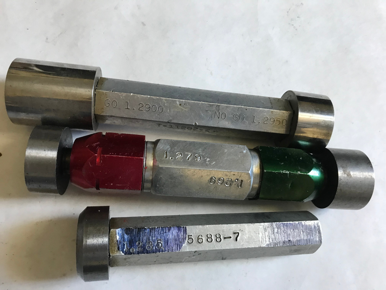 lot 3 THE PIPE MACHINERY GO NO GO PLUG GAGE 1.269 1.279 1.2900 1.2950 1.285,AD