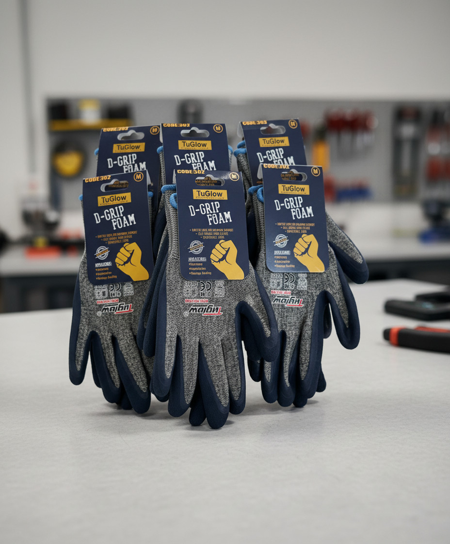 TuGlow D-GRIP FOAM Work Gloves 12 Pairs