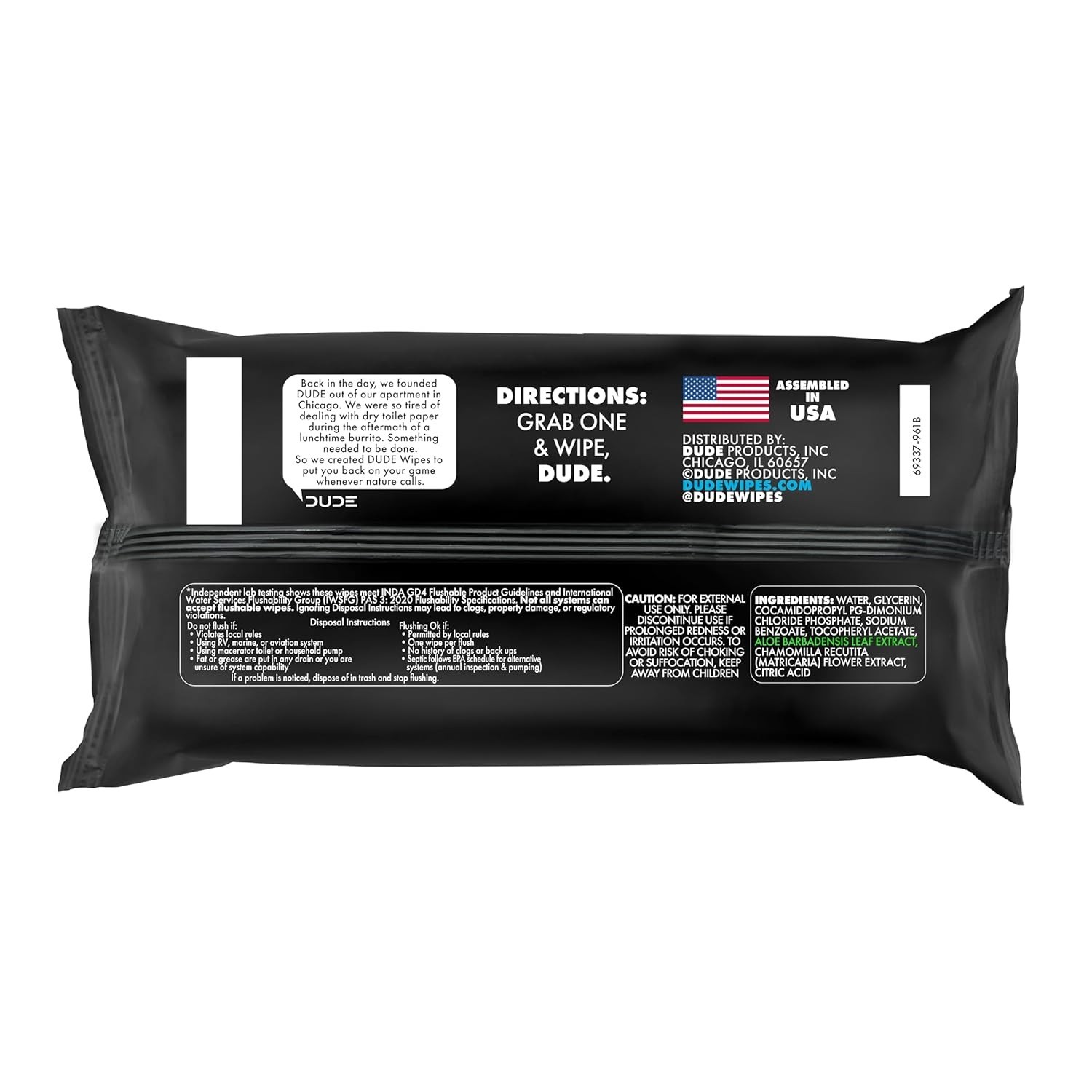 DUDE Wipes Unscented Flushable Wipes Extra-Large Adult Wet Wipes for Sensitive