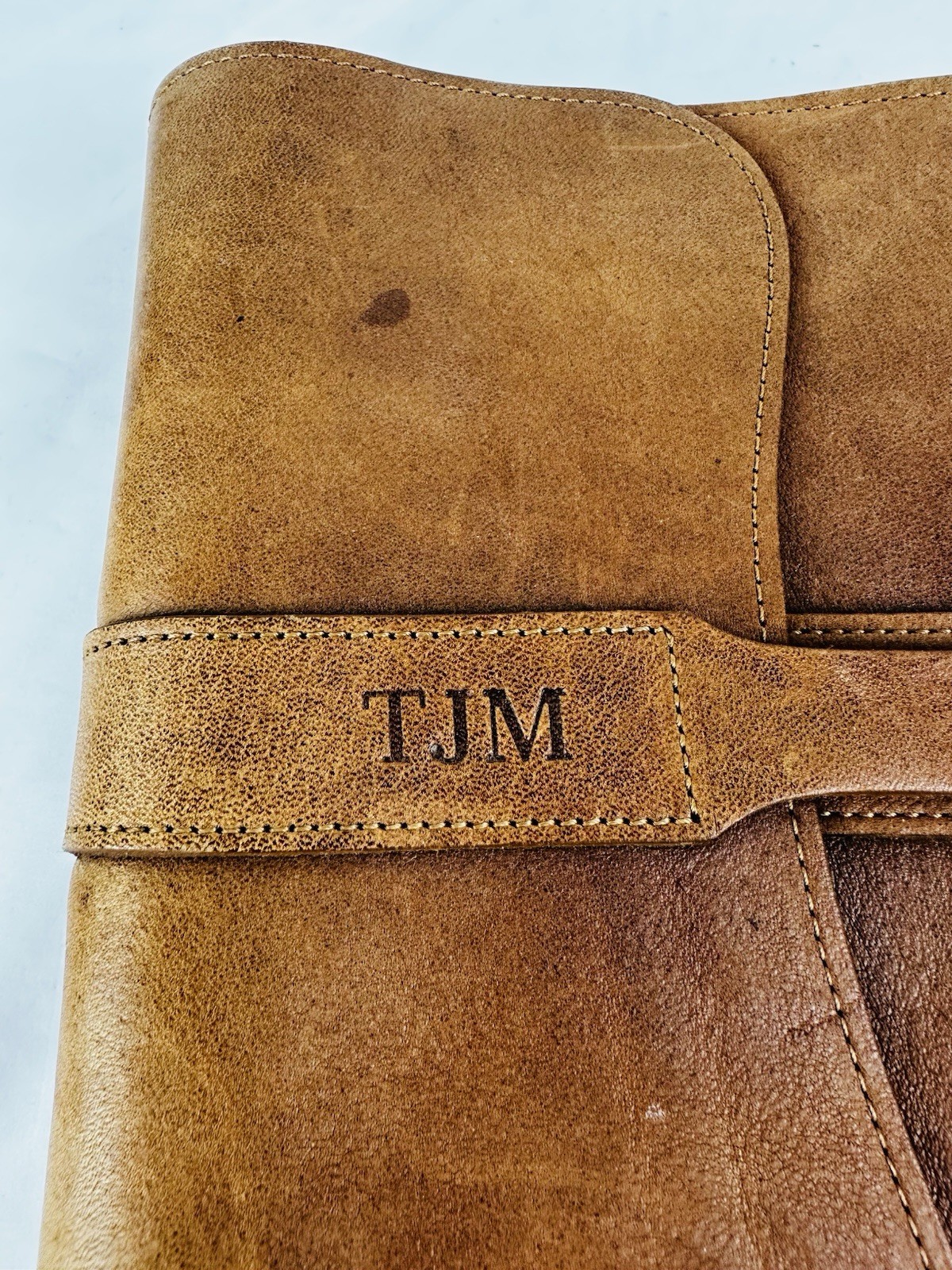 Colonel Littleton No. 9 Leather Journal Vintage Brown – Personalized “TJM”