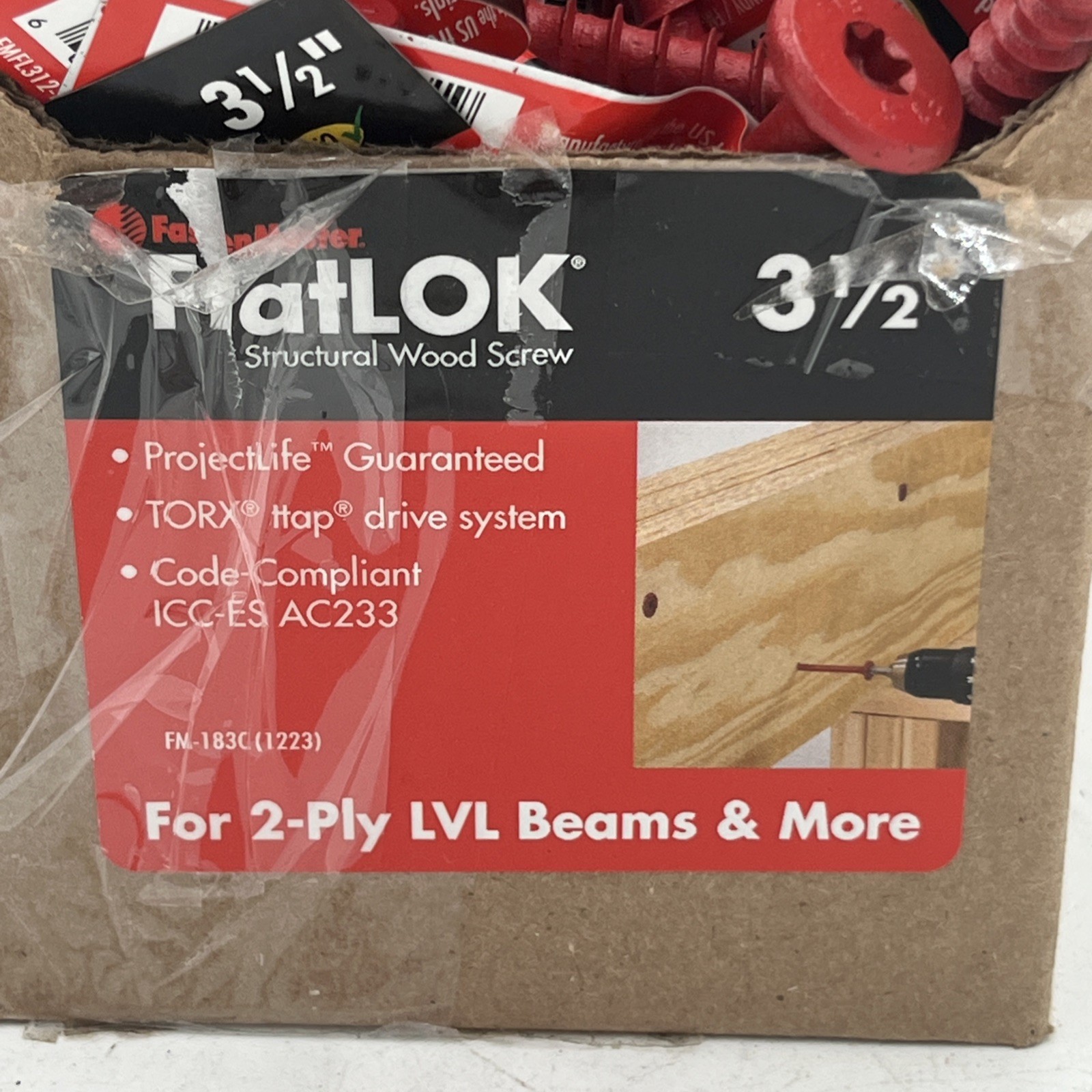NEW!! 150-Pack FastenMaster FlatLOK 1/2” × 3.5” Torx ttap Structural Wood Screws
