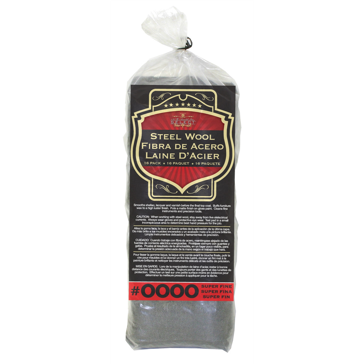 S.M. Arnold STEEL WOOL 0000 GRADE 16PK 25-793