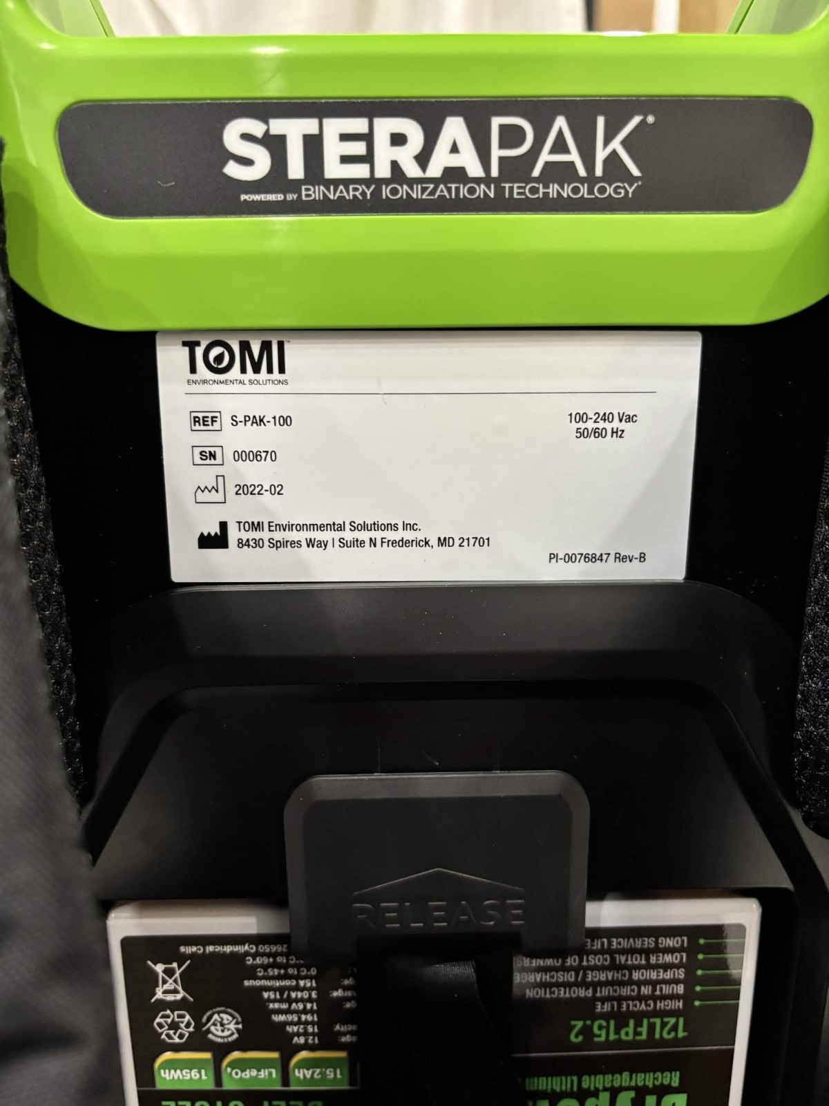 TOMI SteraMist SteraPak S-PAK-100 + Surface Unit HHA-103 + 16 BIT Bottles Tripod