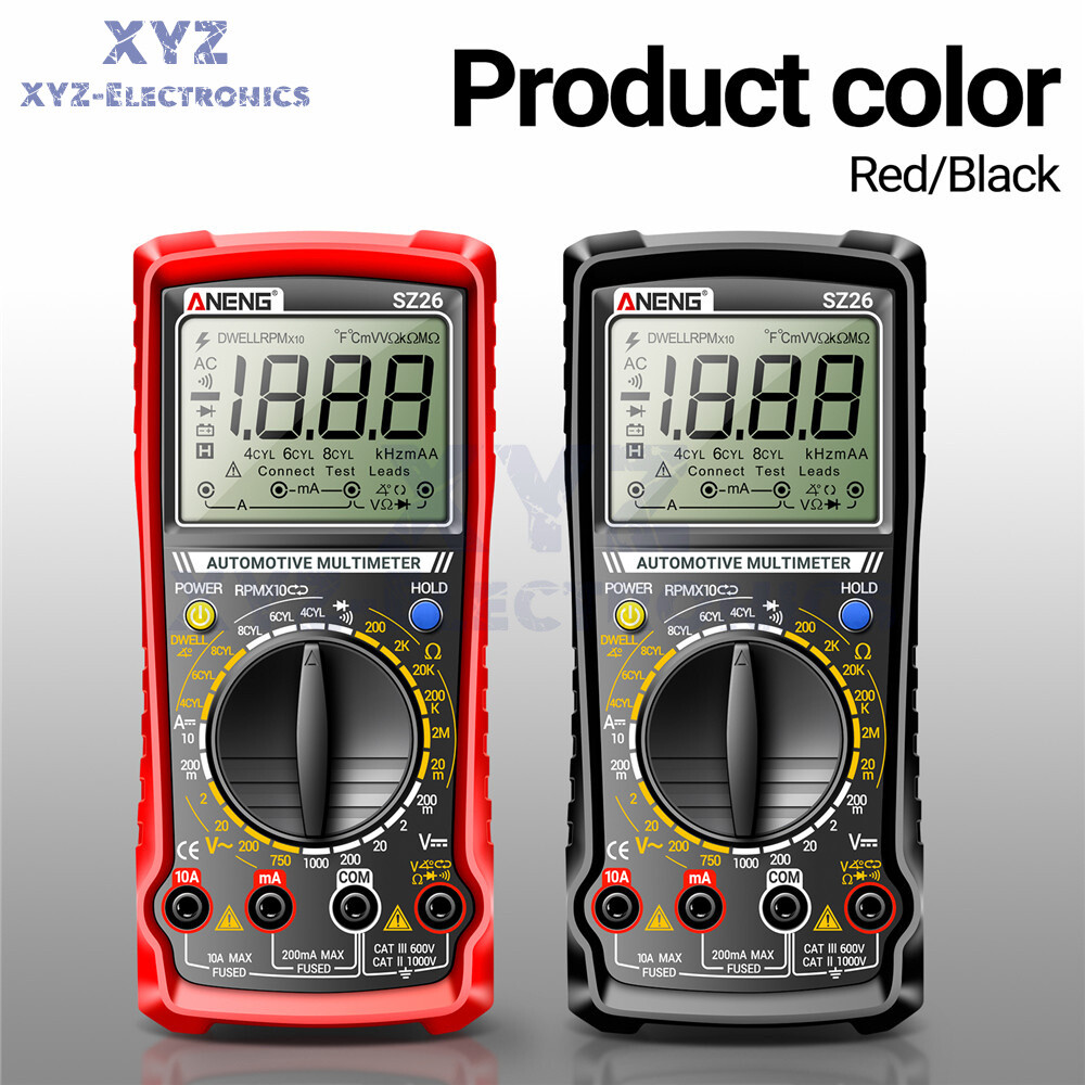 SZ26 Digital Multimeter 0-1000V 1999 Count AC/DC Car Overhaul Diode Resistance