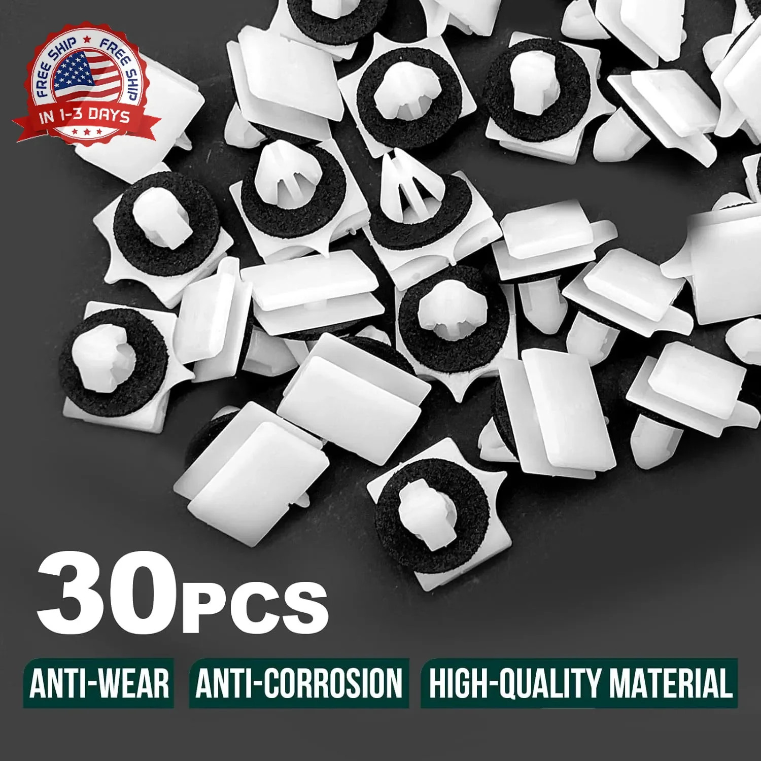 30PCS Rocker Panel Moulding Clips Nylon Panel Compatible with GM Chevrolt Avalan