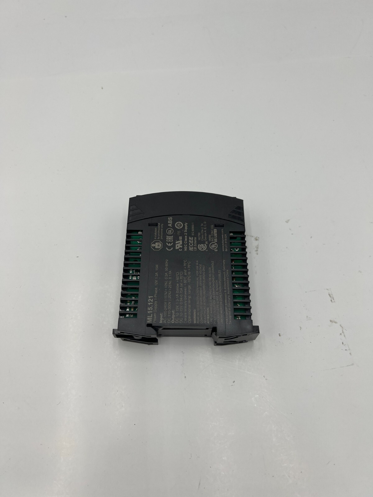 Puls ML15.121 DC Power Supply, 100/240V AC, 12/15V DC, 15 W, 1.3 A, DIN Rail
