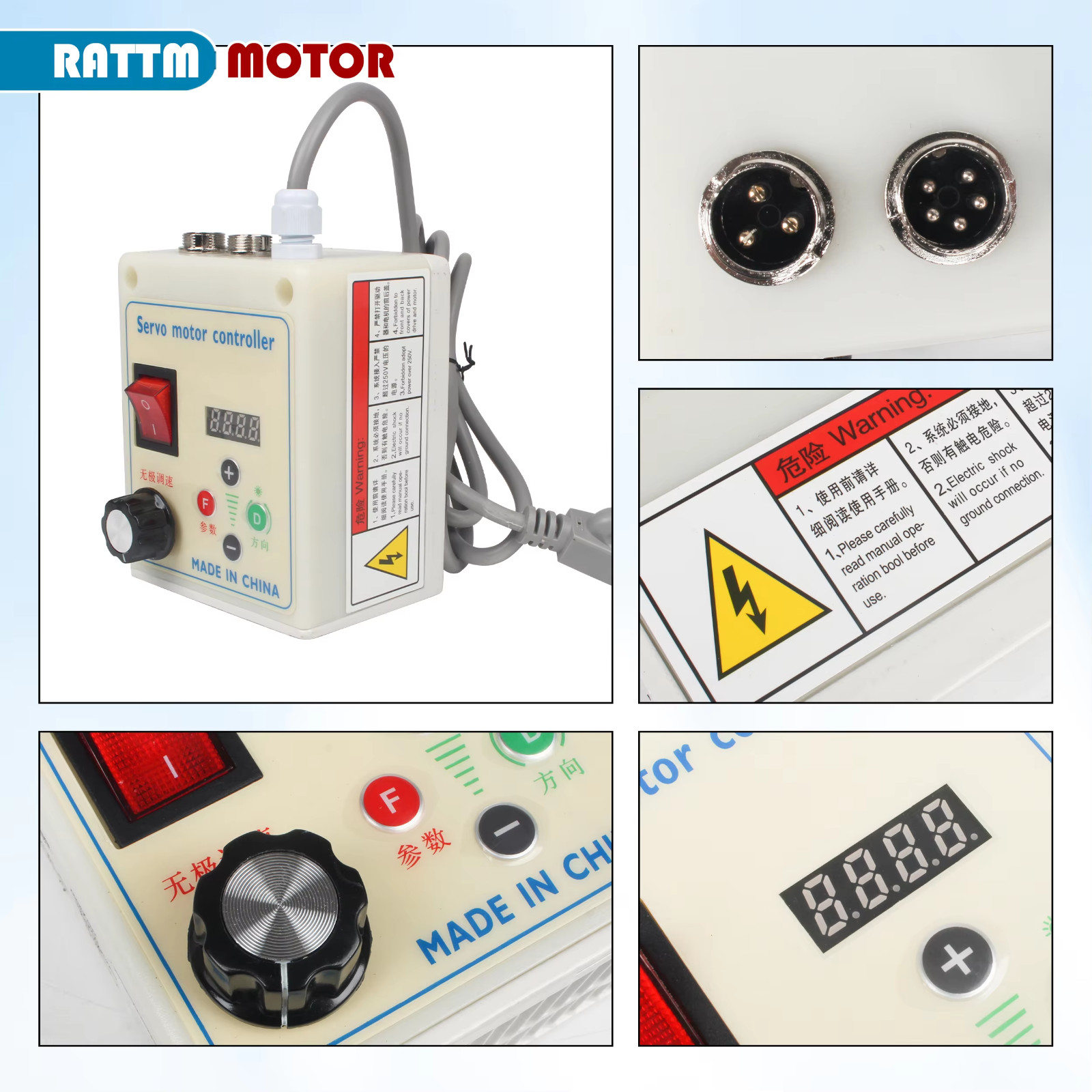 550W/750W/1100W/1.5KW/2.2KW AC Servo Motor Driver Speed Control Kit 1.85-6.85Nm