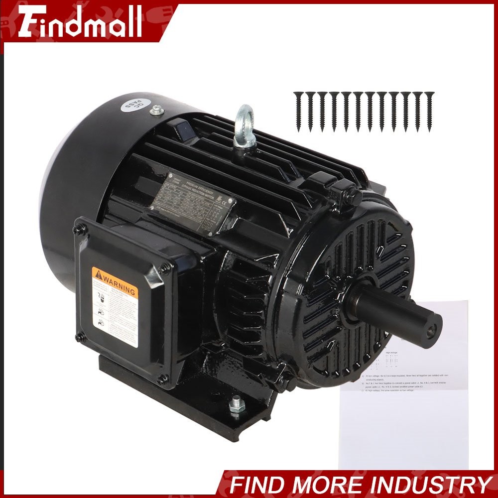 5 HP 3 Phase Electric Motor 1800 RPM 184T Frame TEFC 230/460 Volt Severe Duty