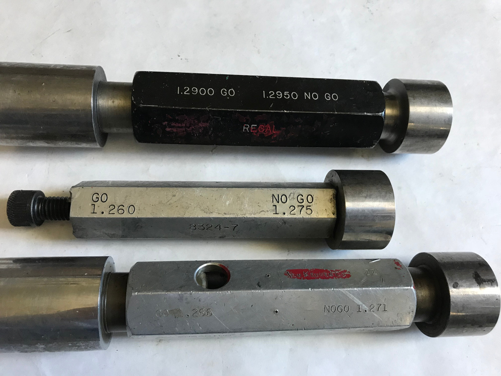 lot 3 THE PIPE MACHINERY GO NO GO PLUG GAGE 1.2900 1.2950 1.266 1.271 1.275,AD