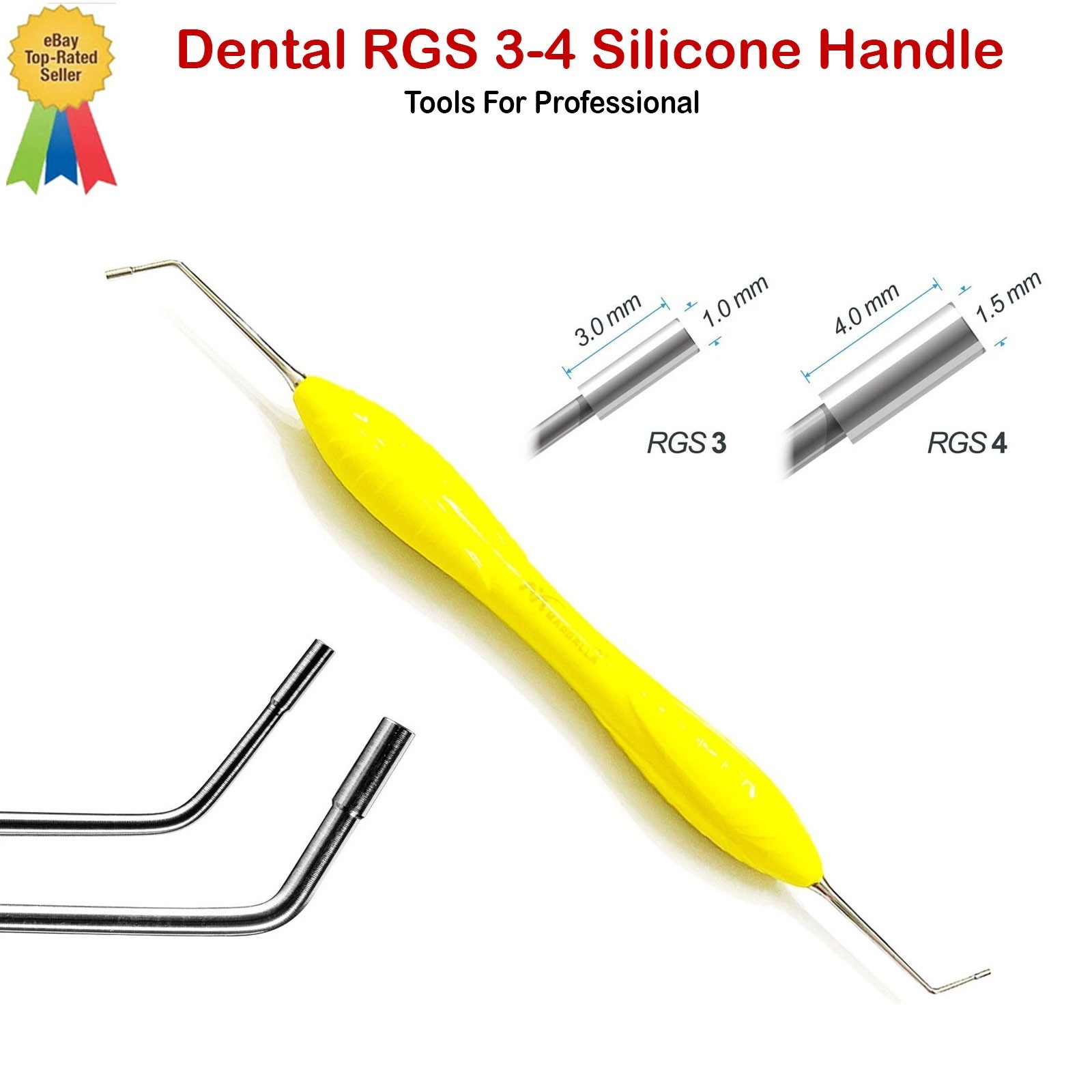 Dental Instrument RGS 3-4 Silicone Handle Depth Dimensions for Restorations