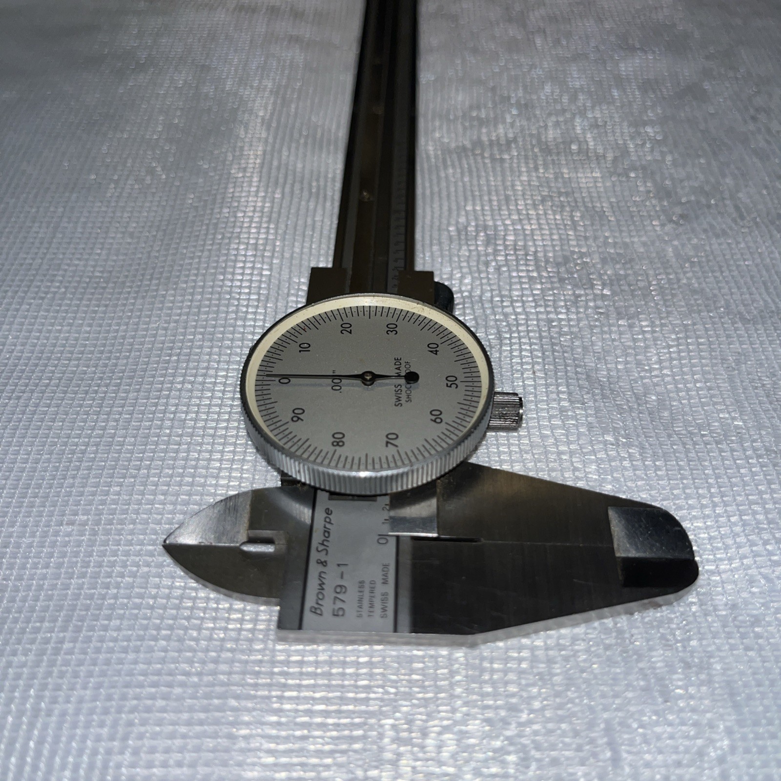 TESA Brown & Sharpe Dial Caliper Model 579-1 Made In Switzerland Missing Crystal