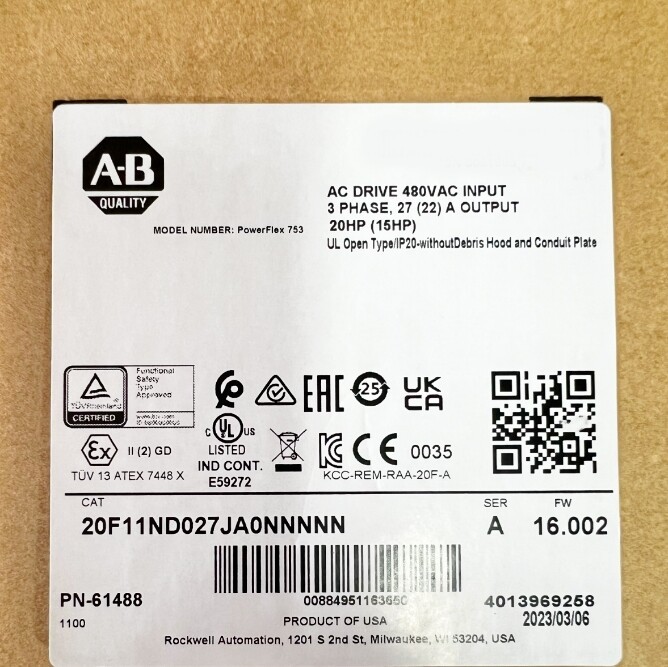 20F11ND027JA0NNNNN /A 480V 20HP Sealed NEW PLC 20F11ND027JA0NNNNN US