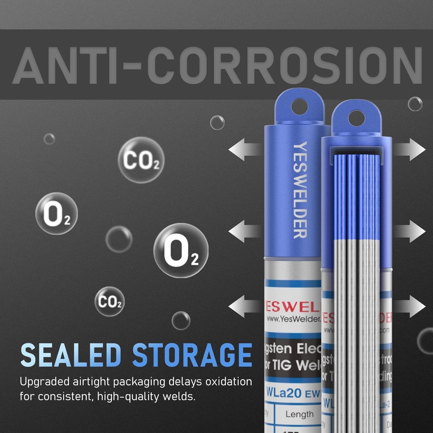 Blue 2% Lanthanated Tungsten Electrode 3/32″ x 7″ – 10 Pack