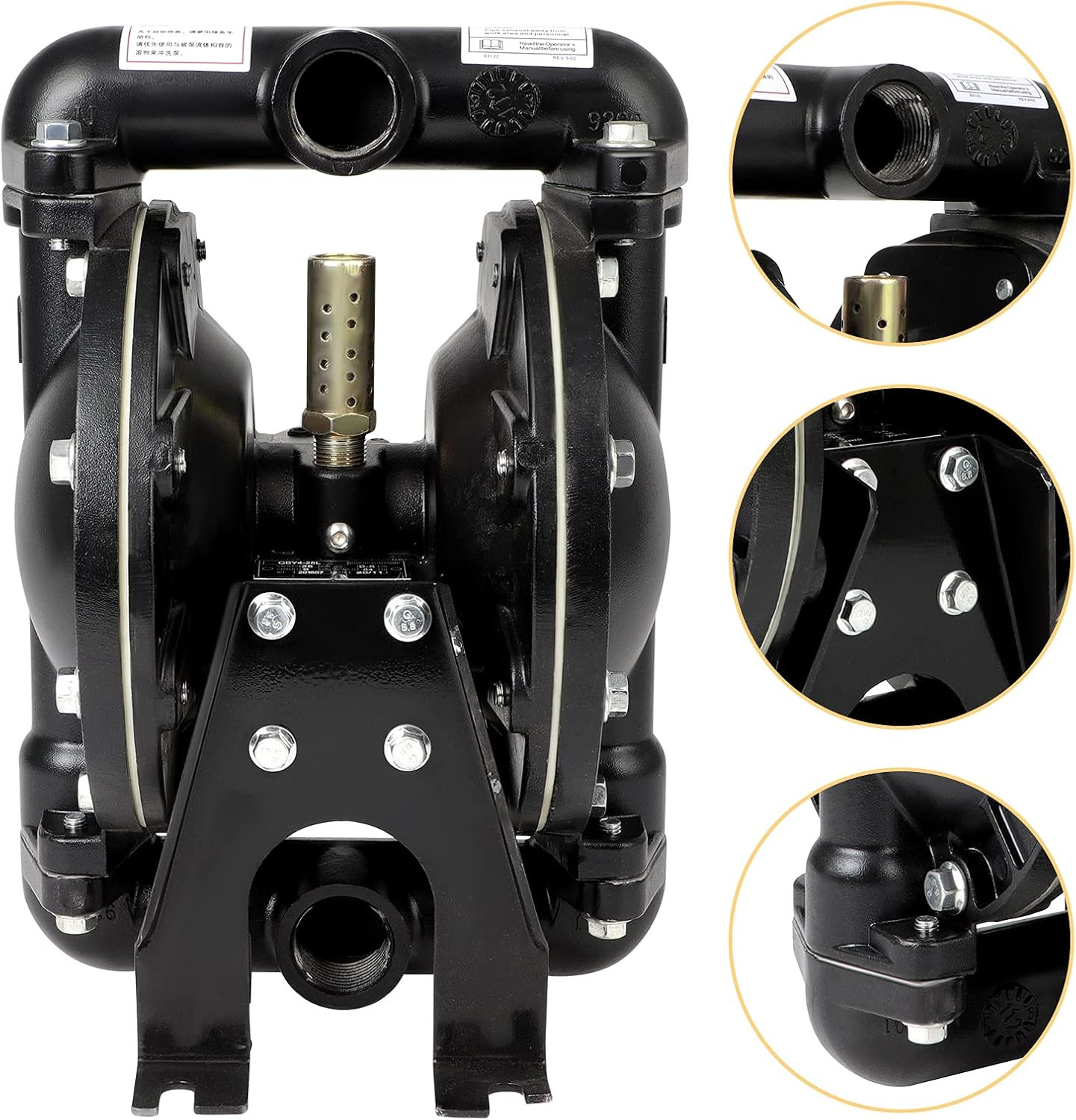Air Operated Double Diaphragm Pump 1 in Outlet 35 GPM Pneumatic Transfer | Trans