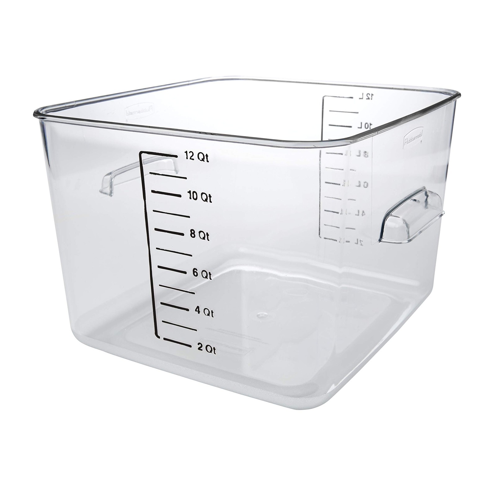 Commercial Products Space Saving Square Food Storage Container 12 Quart Clear…