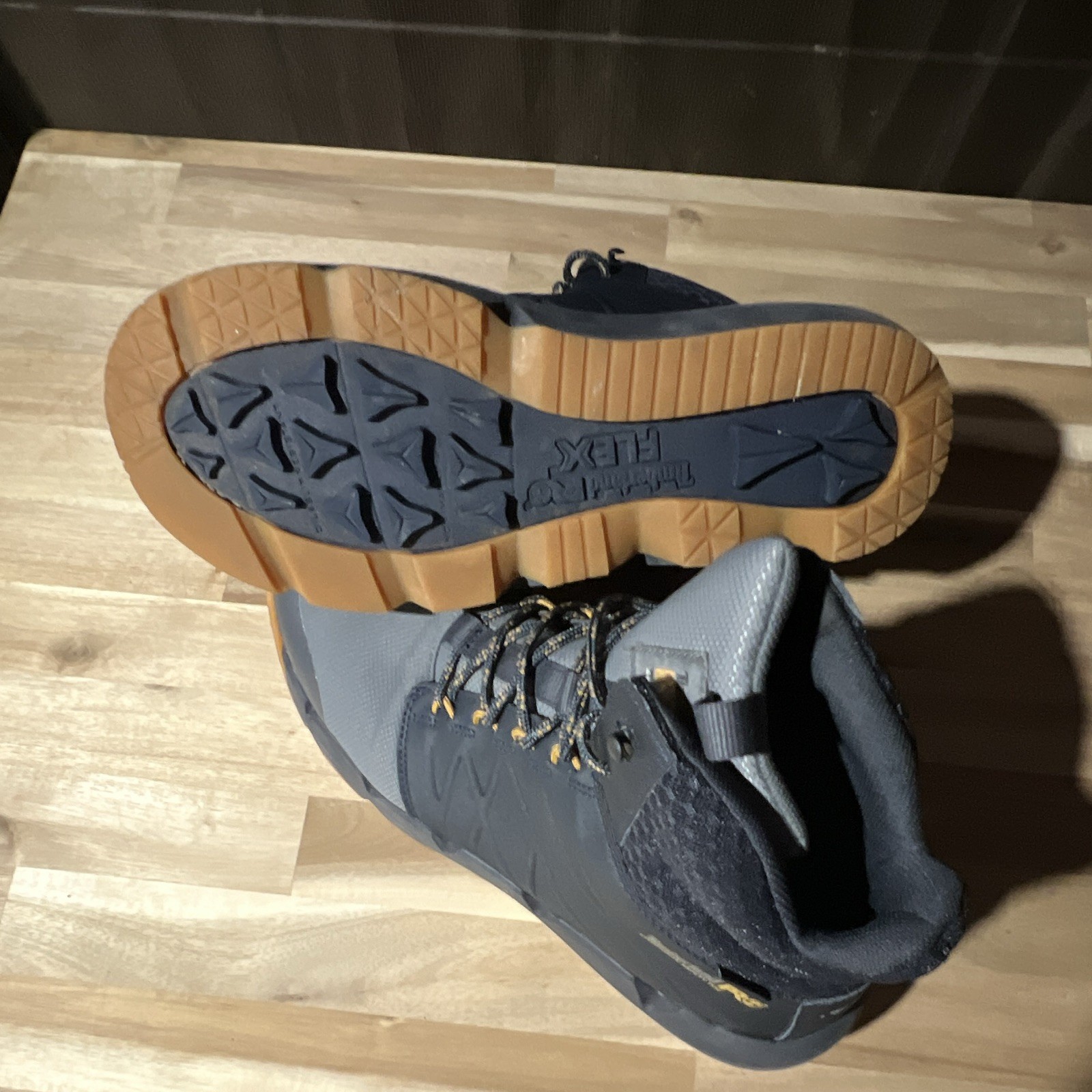 Timberland PRO Gray/Black Lace-Up Work Boots with Gum Soles, Pair