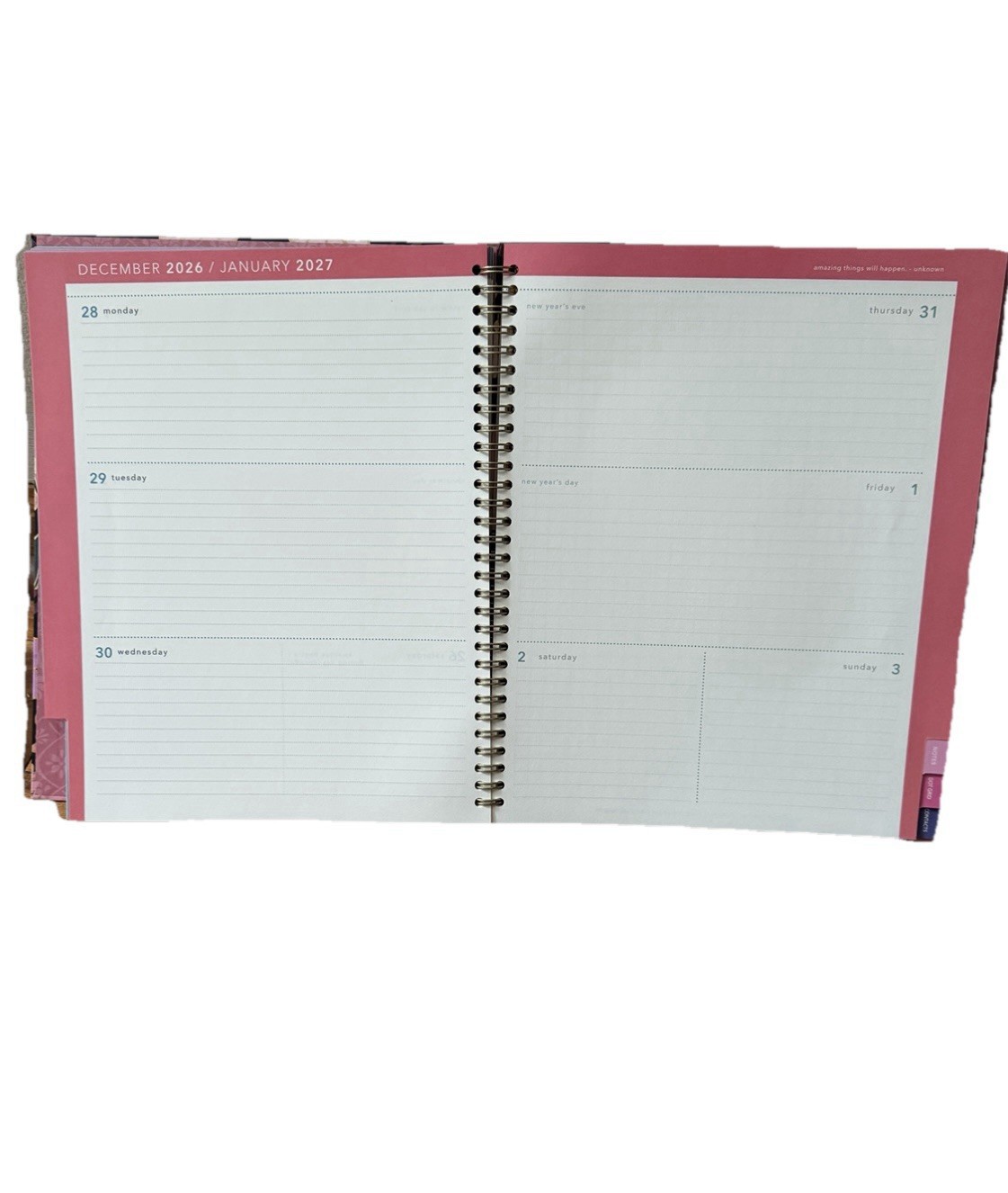 2026 Clementine 12 month Planner Peach/ Pink Floral Planner size 8×6.5” Small