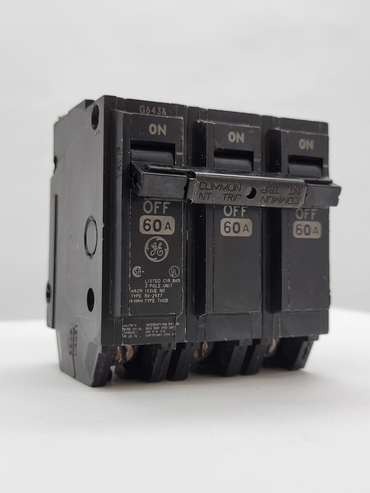 General Electric THQB32060 Bolt-On Circuit Breaker 60A 3P 240V THQB
