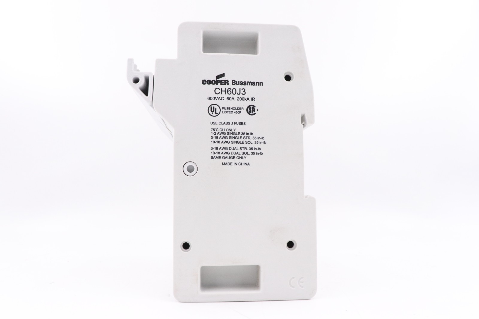 BUSSMANN CH60J3 60A 3-POLE FUSE HOLDER, CLASS J