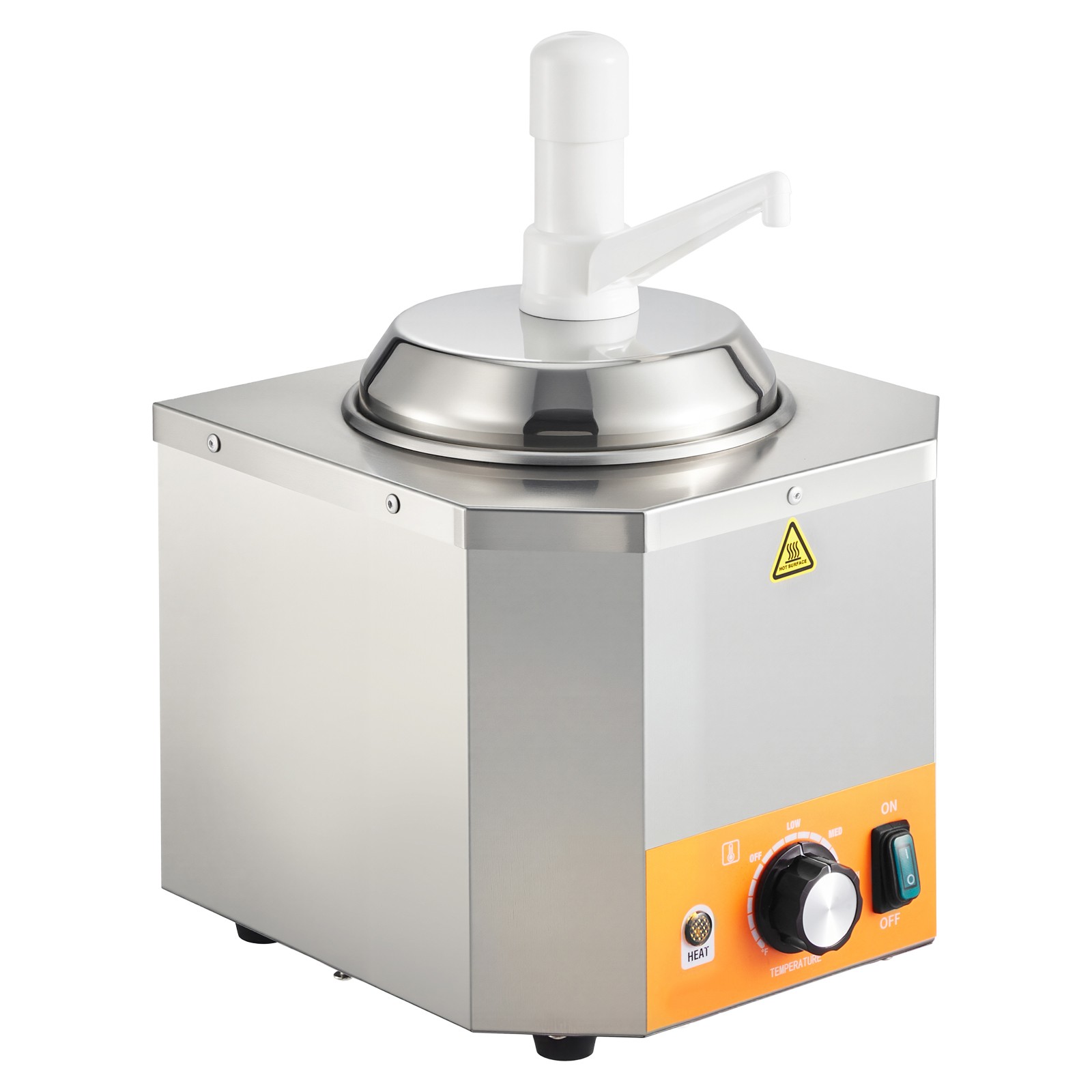 2.4L Electric Nacho Cheese Dispenser w/Pump Commercial Hot Fudge Warmer 86℉-230℉
