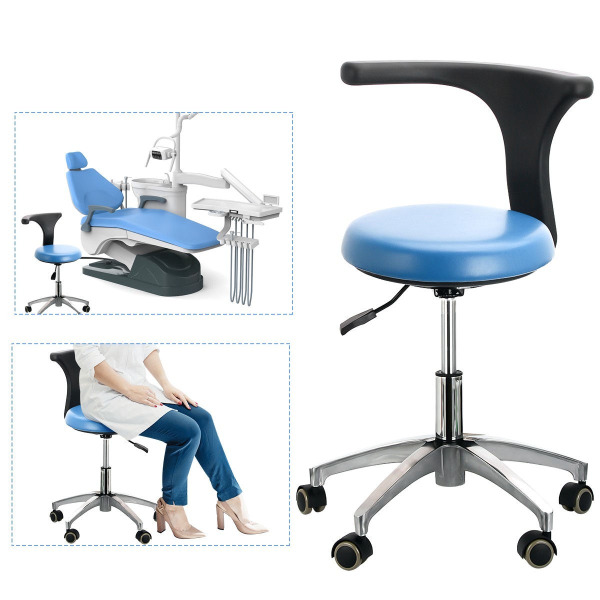 110V Dental Unit Chair Computer Controlled DC Motor PU Leather & Stool CE FDA
