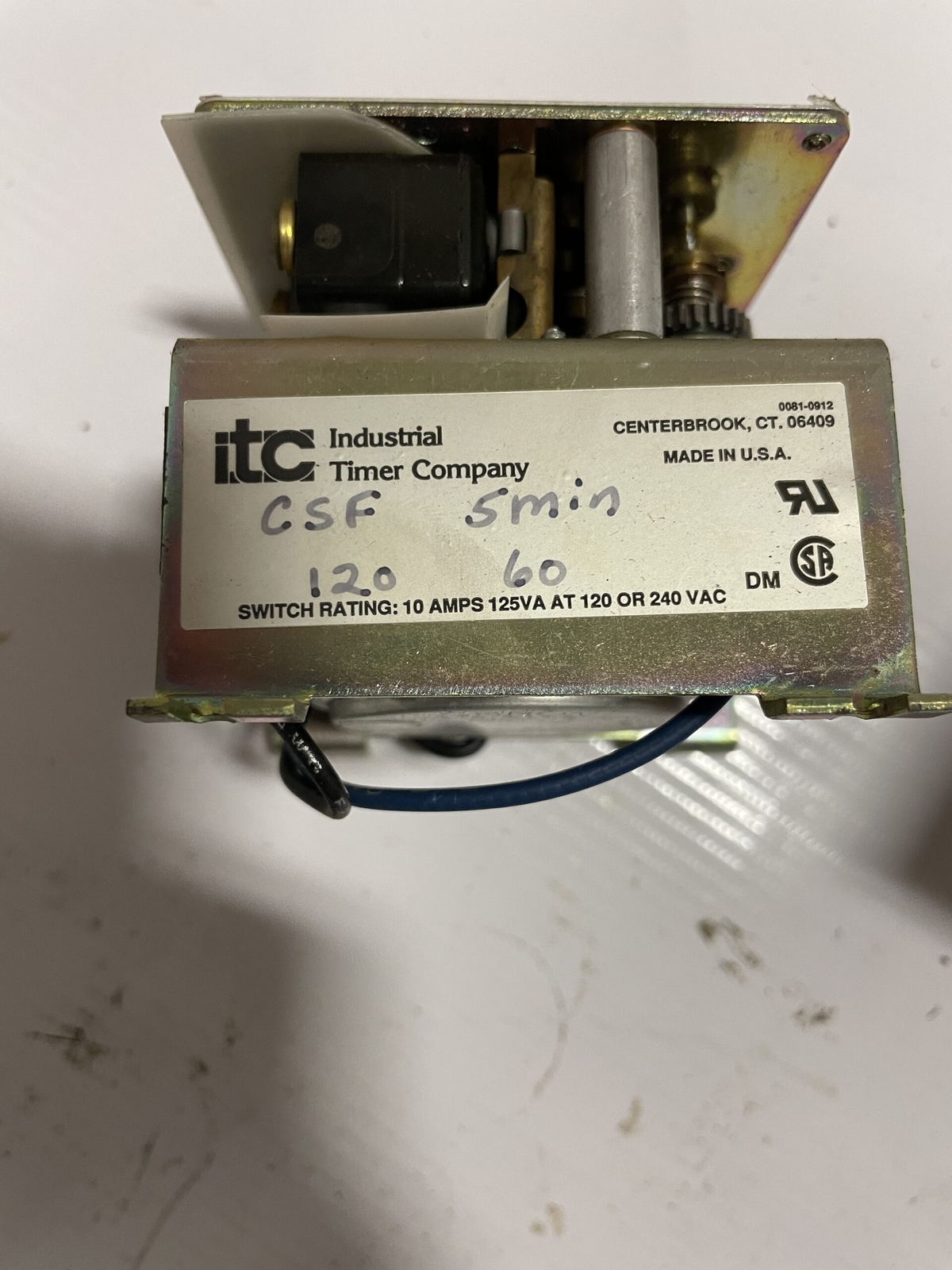 ITC 830151 021 5 minute Time Delay Relay / Timer 120V 60hz -NIB