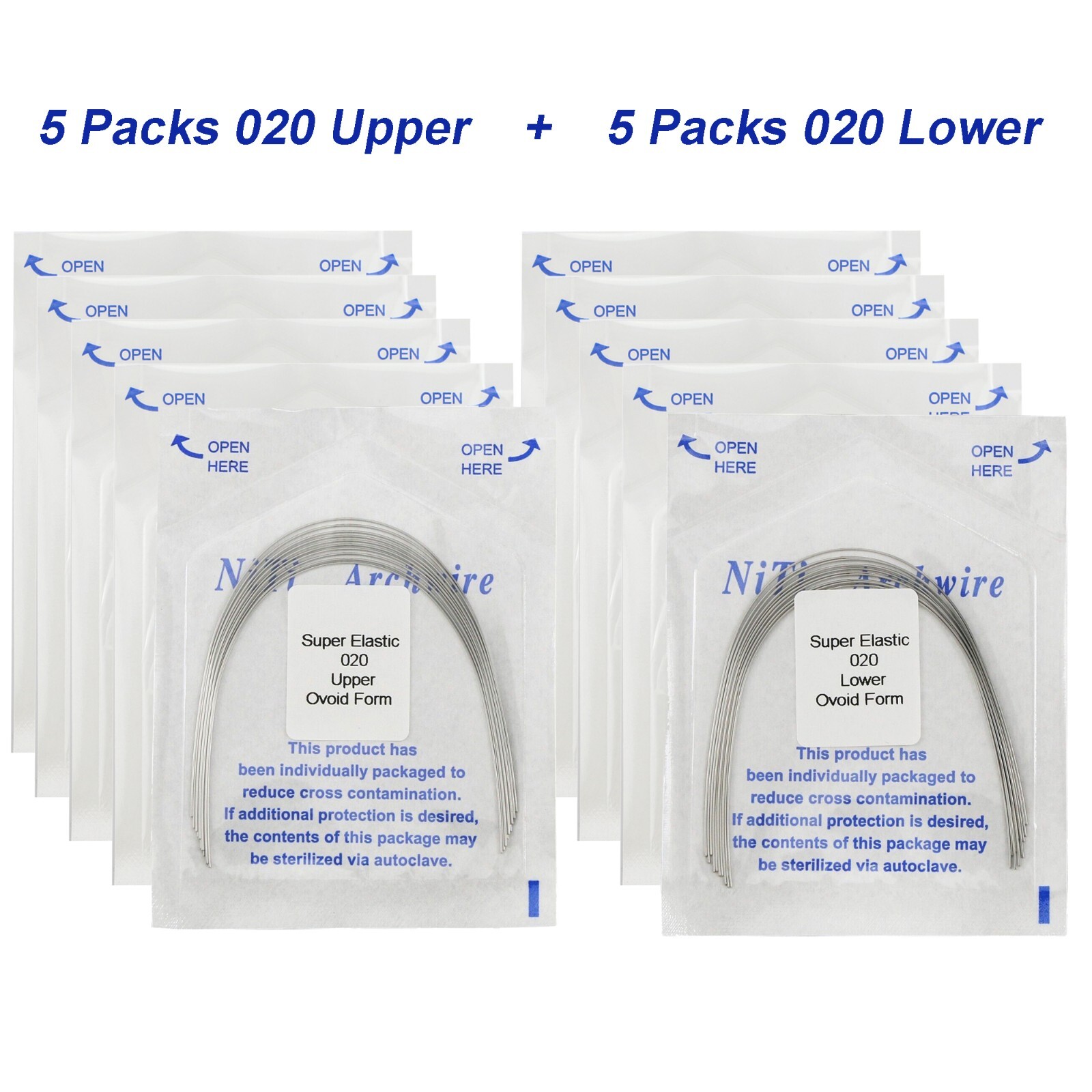 100pcs Dental Orthodontic Niti Arch Wire Super Elastic Ovoid Round Rectangular