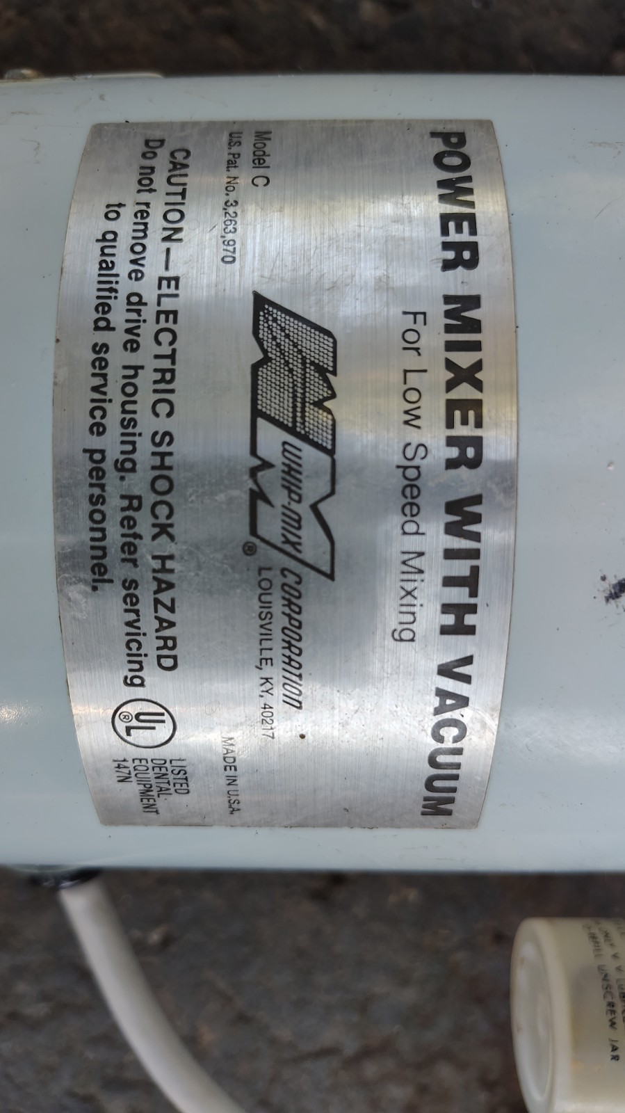 Whip-Mix Model C Power Mixer with Vacuum Low Speed Mixing Unit