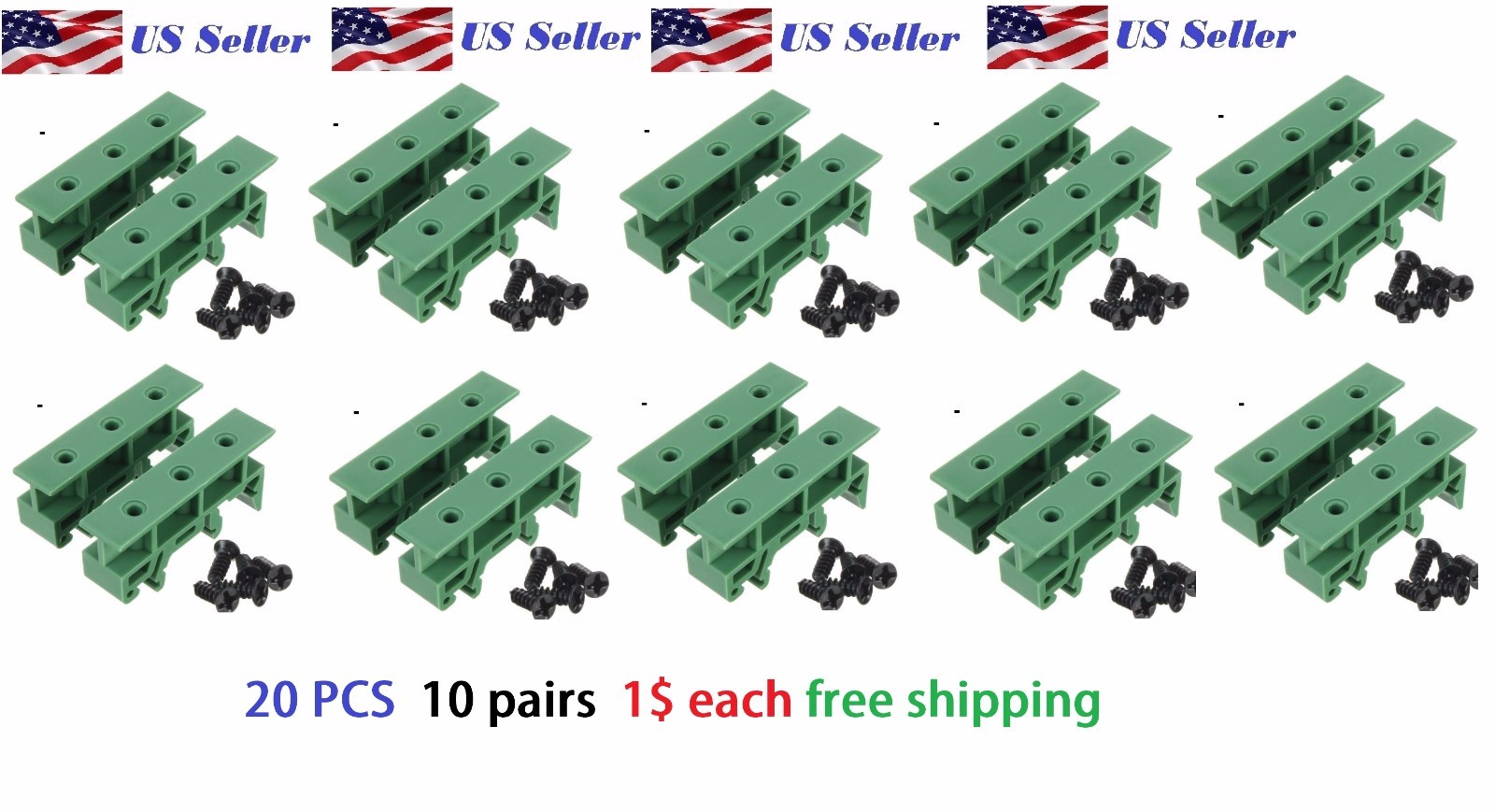 10x DIN Rail 35mm Mounting Support Adapters plastic Feet for LxW≤100mm PCB relay