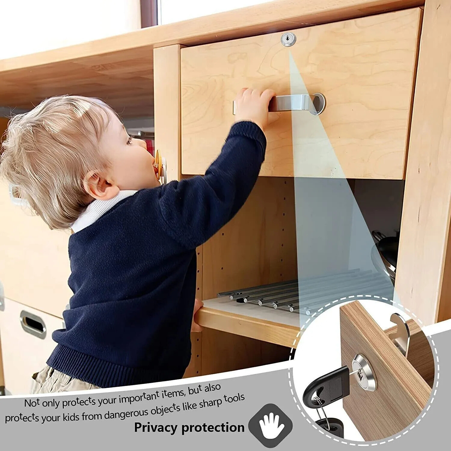 2 Pack Cabinet Cam Lock Tool Box Lock Chest Key Storage Truck Safe Cylinder