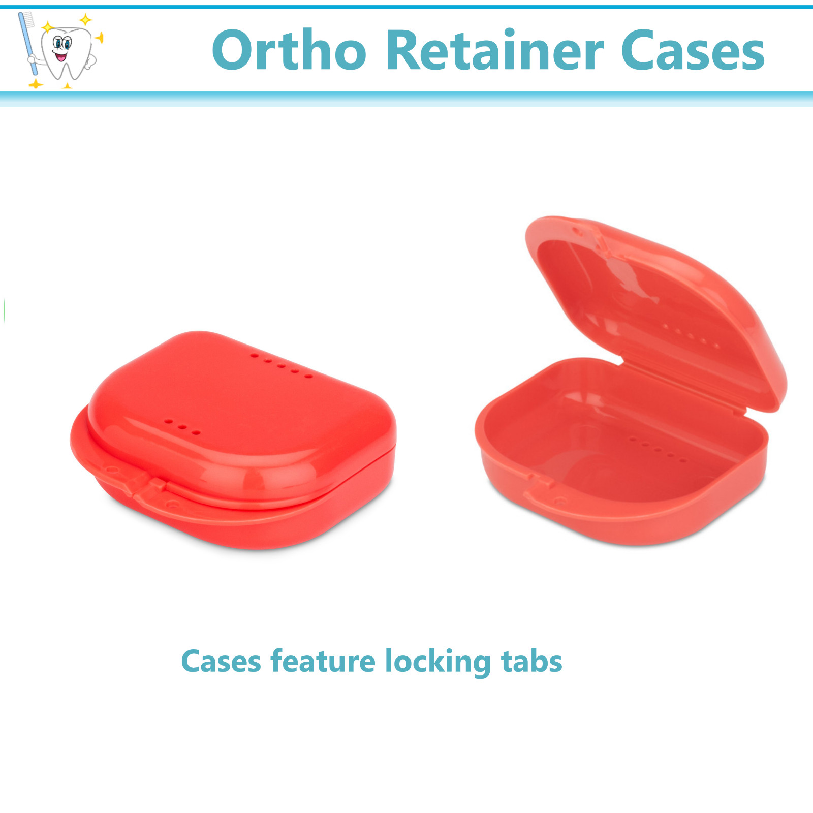 Dental Retainer Box Orthodontic Appliance Guard Snap closure, 1″ Assorted 100/Cs