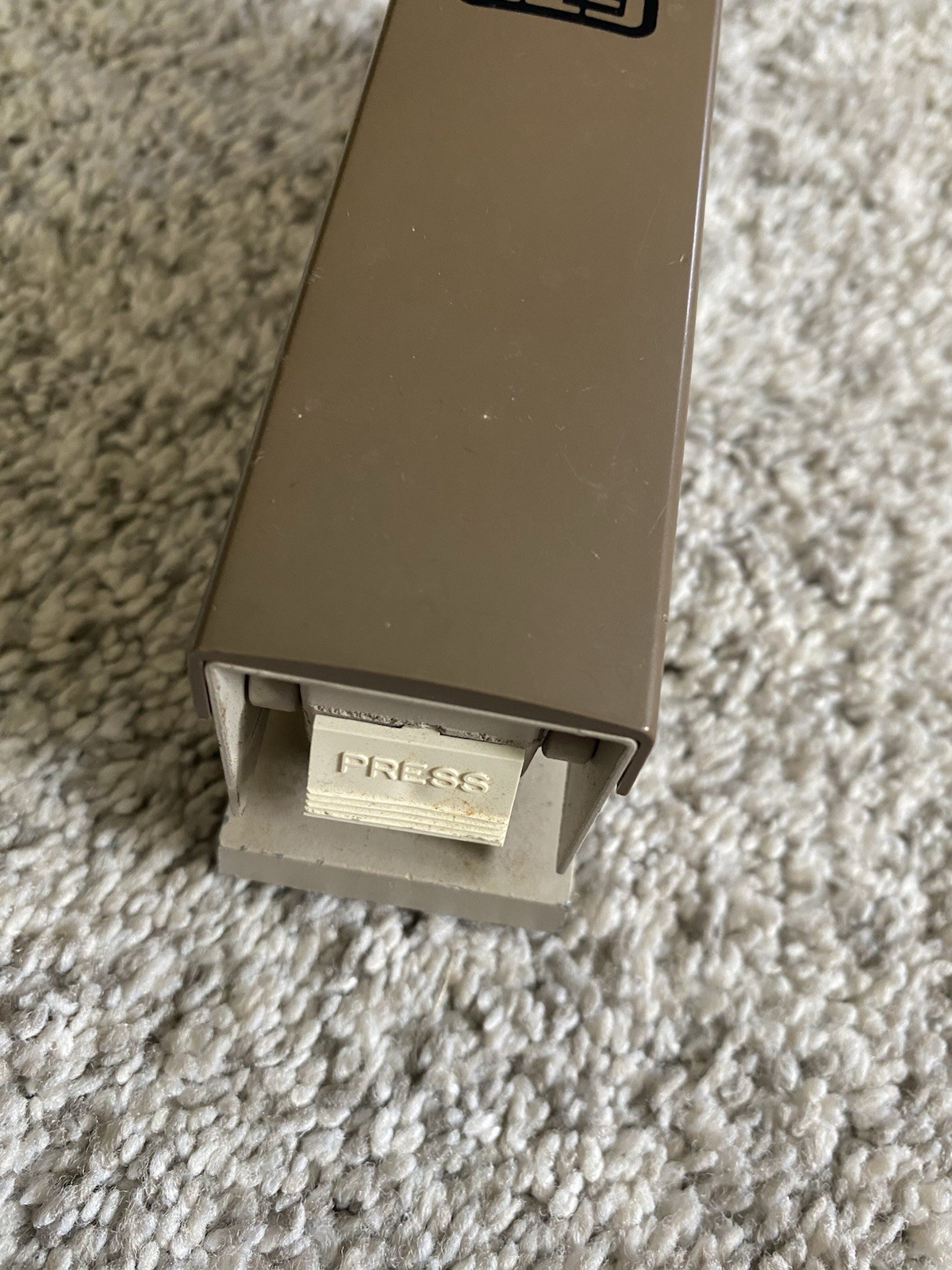 Vtg Stapler ACCO 30 Brown Beige Metal GTE Logo 7″ Office Desk MCM Made in USA